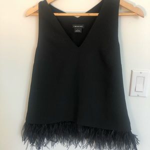 Feather trim top